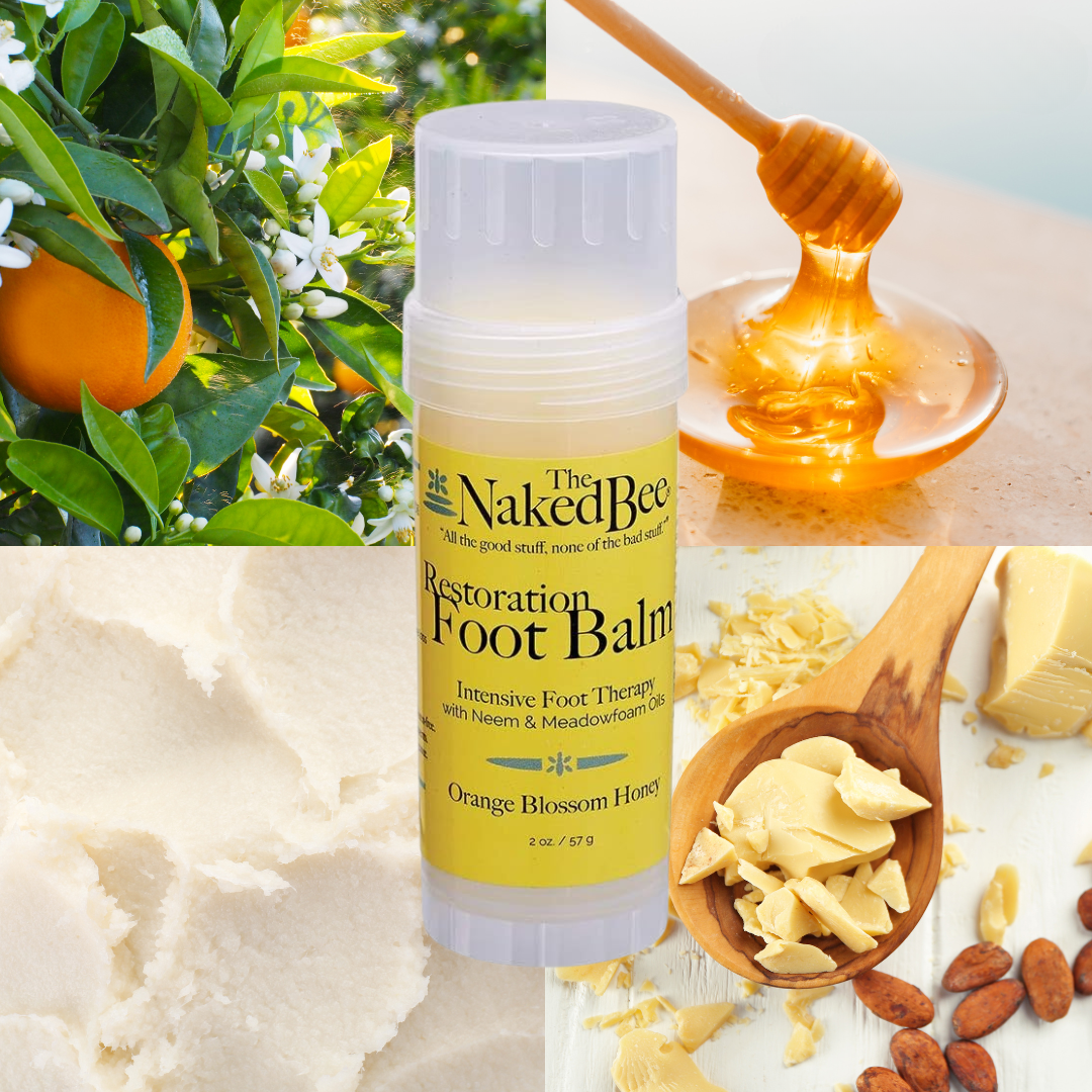 The Naked Bee - Restoration Foot Balm 2oz - Orange Blossom Honey