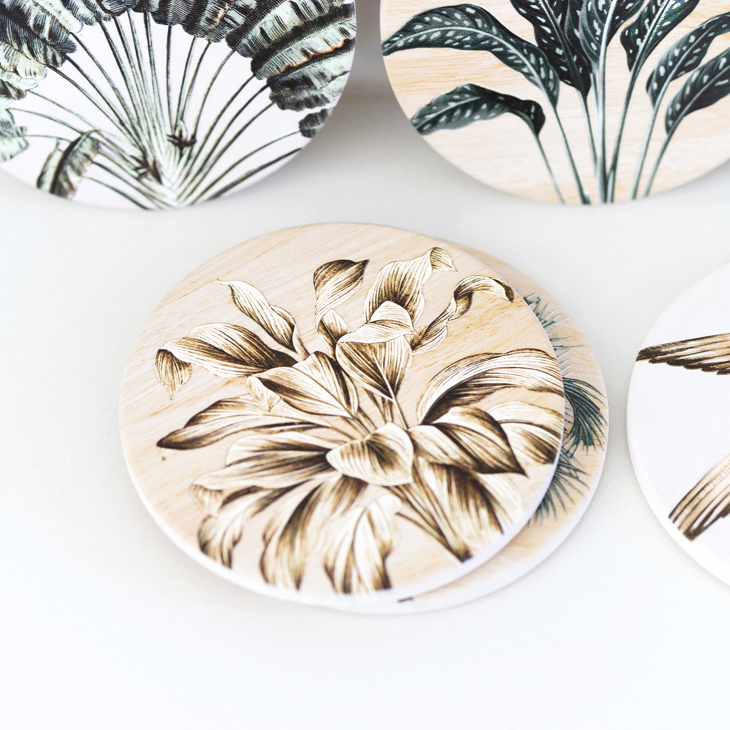 Splosh - Exotic - Ceramic Coaster - Gold Fern