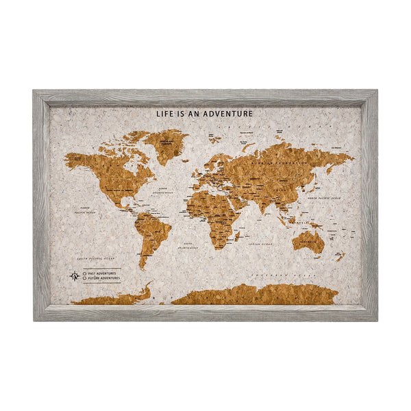 Splosh - Travel Map - World Small - Grey