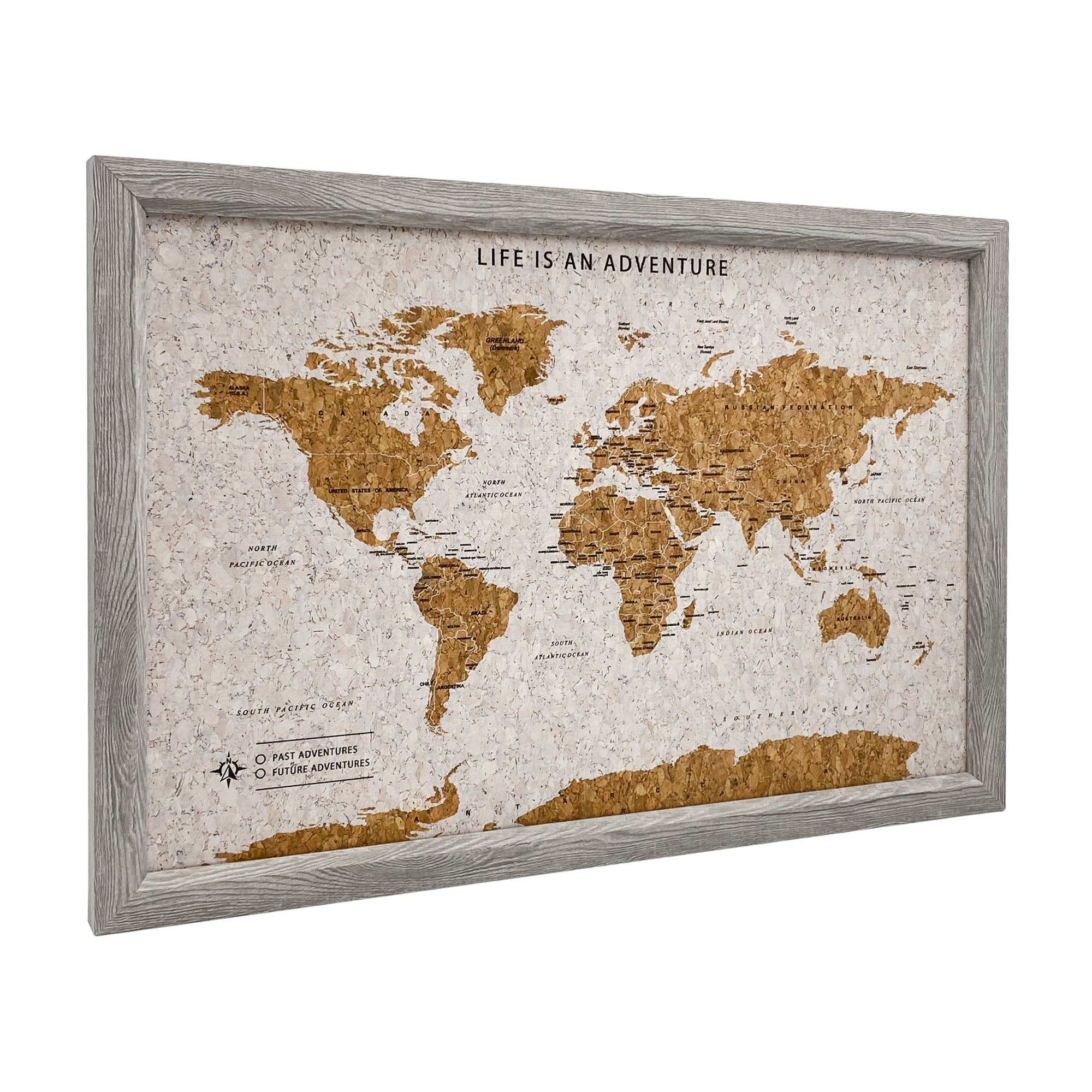 Splosh - Travel Map - World Small - Grey