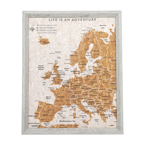 Splosh - Travel Map - Europe Desk - Grey