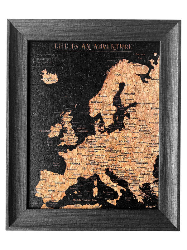 Splosh - Travel Map - Europe Desk - Black