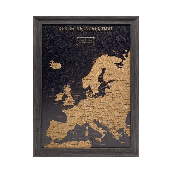 Splosh - Travel Map - Europe Small - Black
