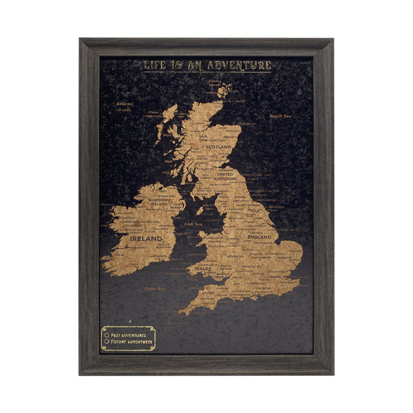 Splosh - Travel Map - UK & Ireland Small - Black