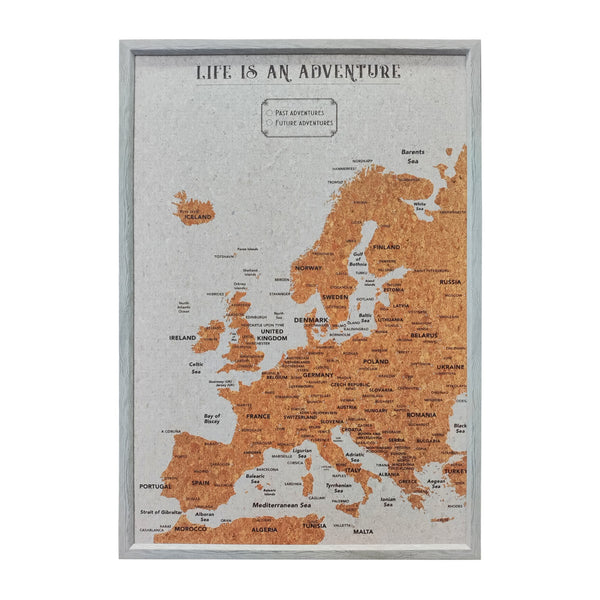 Splosh - Travel Map - Europe Large - Grey