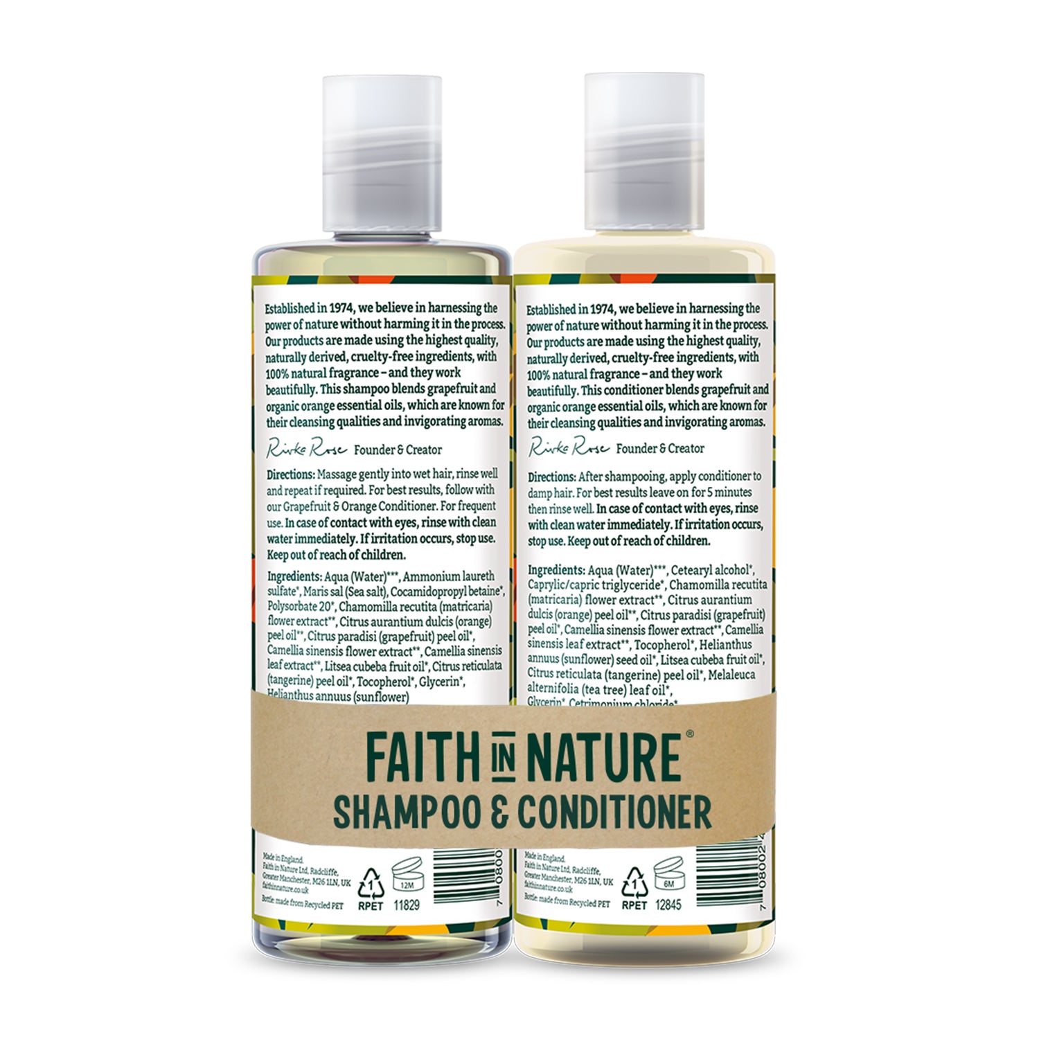 Faith in Nature - Shampoo & Conditioner Giftset - Grapefruit & Orange