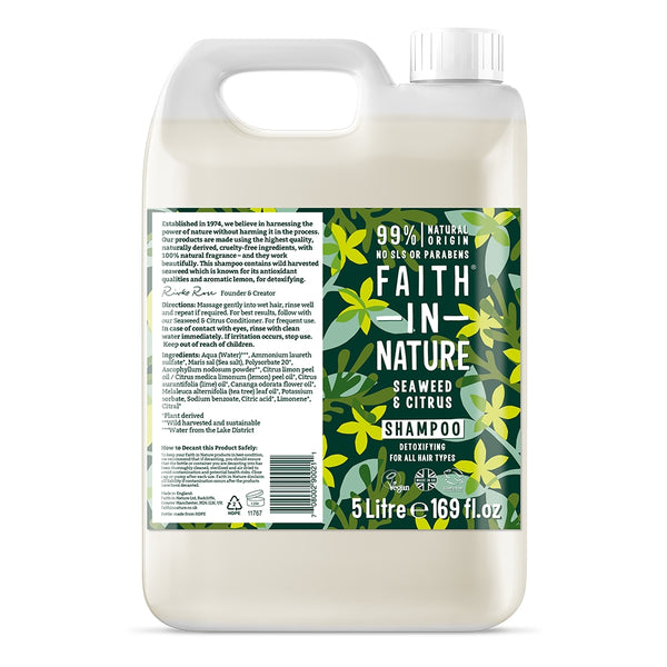 Faith In Nature Shampoo - Seaweed & Citrus 5 Litre Refill