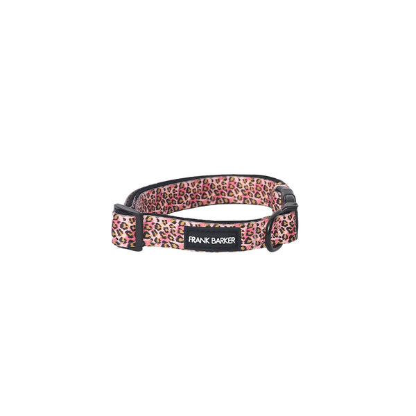 Available in 4 sizes, this cute, stylish leapard collar is the perfect new accessory for your beloved pet. With a clip-in-clasp closure, an adjustable slider to fit dogs of all sizes and cushioned neoprene lining for comfort, Frank Barker Collars are designed to be lightweight and functional.