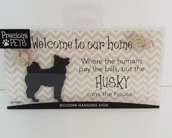 Splosh Precious Pets Hanging Sign - Husky
