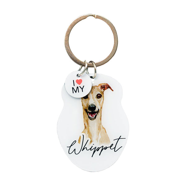 This cute Whippet Keychain is the perfect way to celebrate your love for your pet! Whether for yourself of as a gift for the ultimate dog lover. This Keychain is one of 32 dog breeds featured in the Pets Keyring collection.
Dimentions Approx: 5.5 x 4 x 01