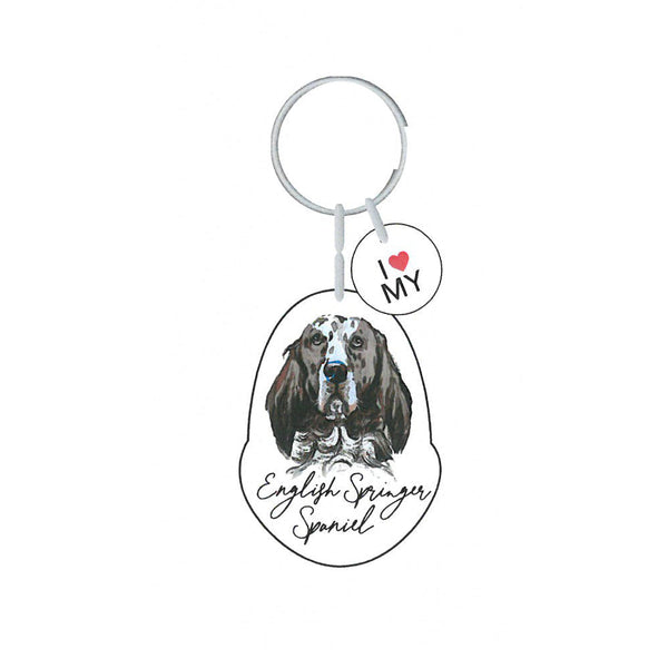 This cute English Springer Spaniel Keychain is the perfect way to celebrate your love for your pet! Whether for yourself of as a gift for the ultimate dog lover. This Keychain is one of 32 dog breeds featured in the Pets Keyring collection.
Dimentions Approx: 5.5 x 4 x 01