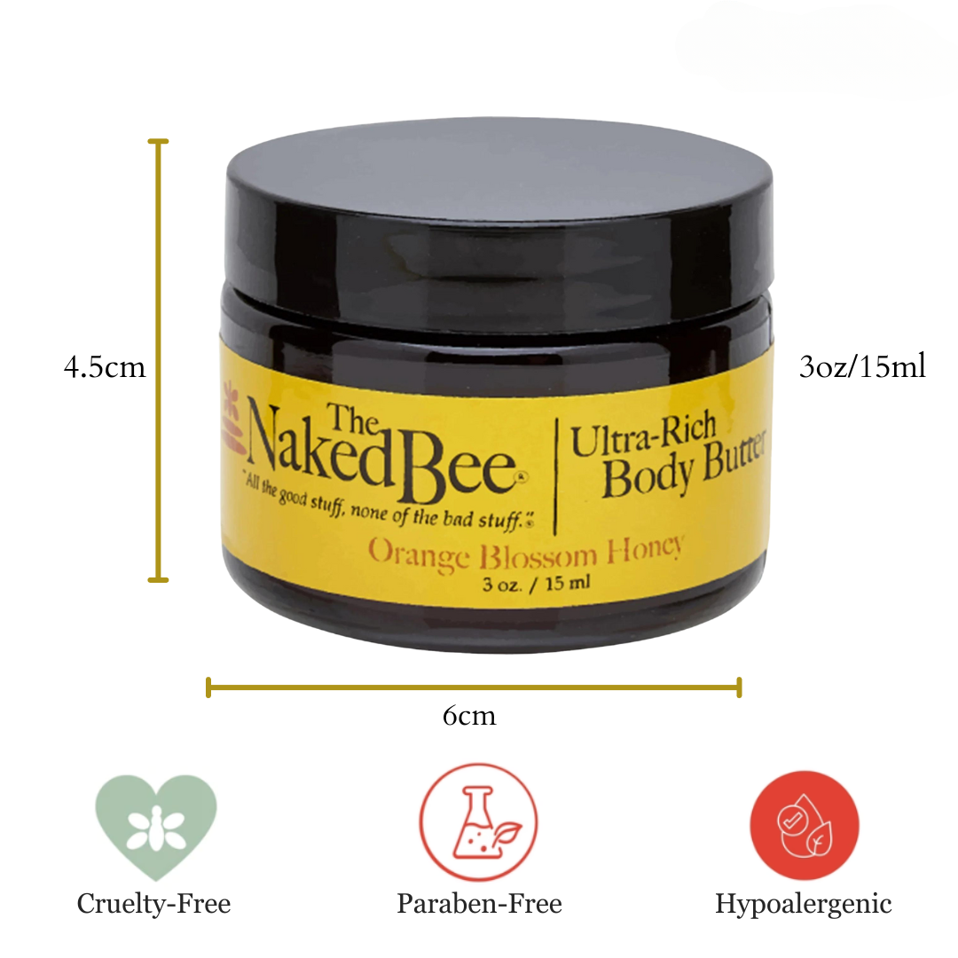 The Naked Bee - Ultra-Rich Body Butter 3oz - Orange Blossom Honey