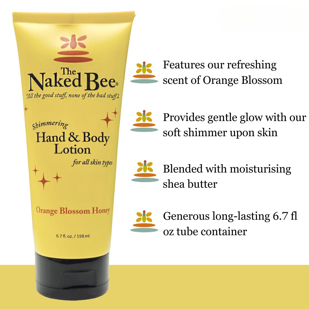 The Naked Bee - Shimmering Hand & Body Lotion 6.7oz - Orange Blossom Honey