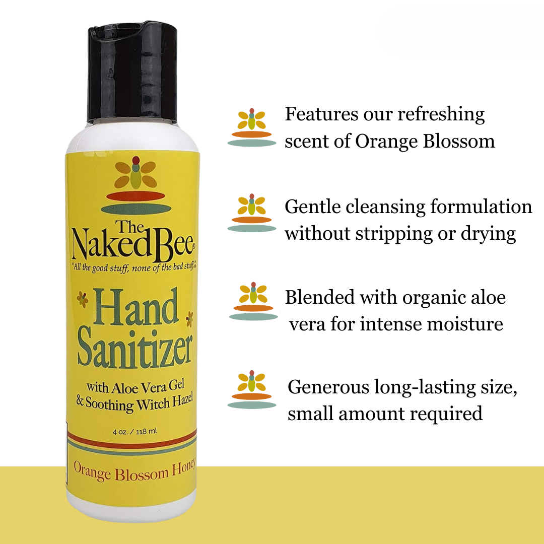 The Naked Bee Hand Sanitiser 4oz - Orange Blossom Honey