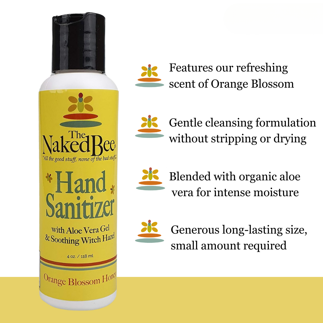 Naked Bee Hand Sanitiser 4oz - Orange Blossom Honey