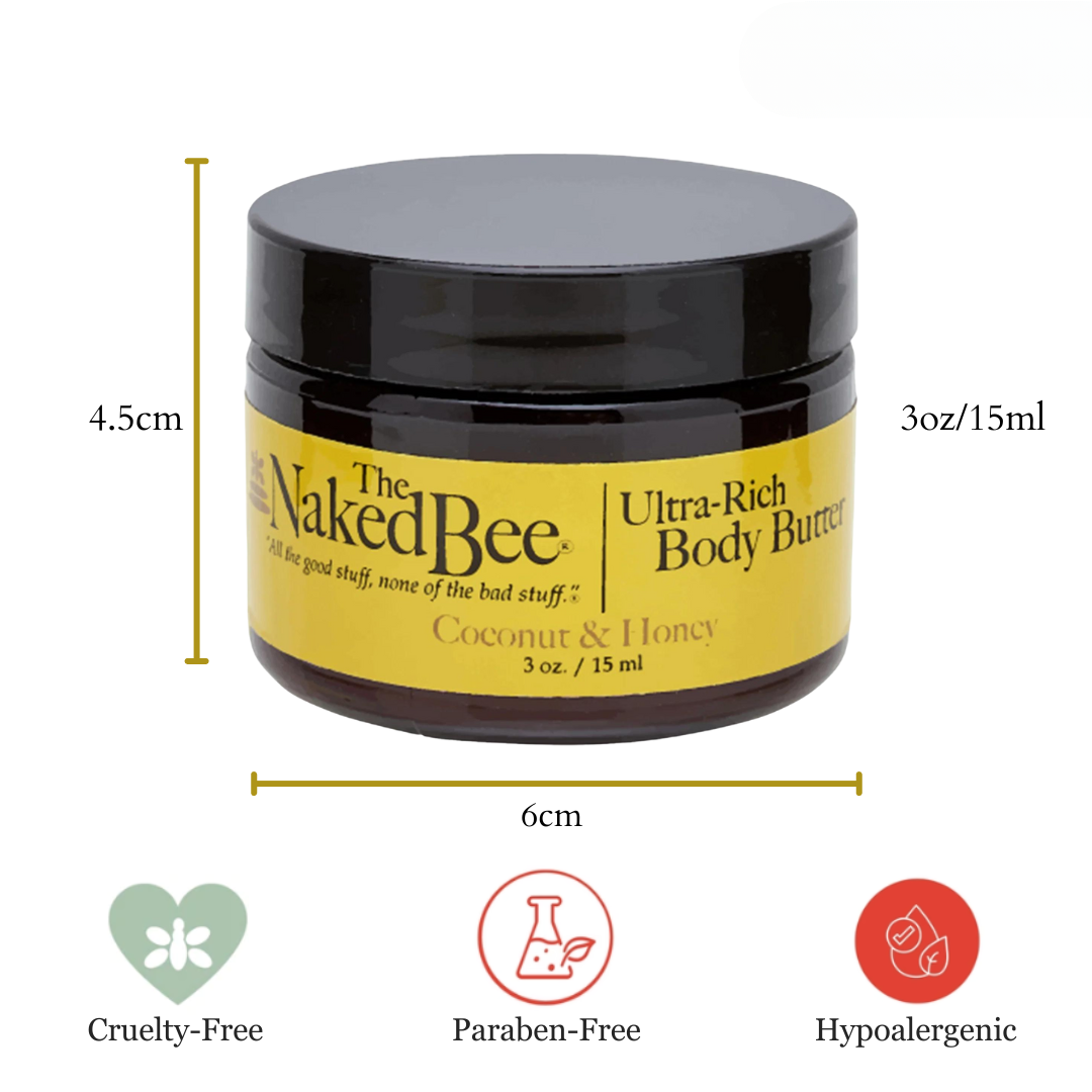 The Naked Bee -  Ultra-Rich Body Butter 3oz - Coconut & Honey