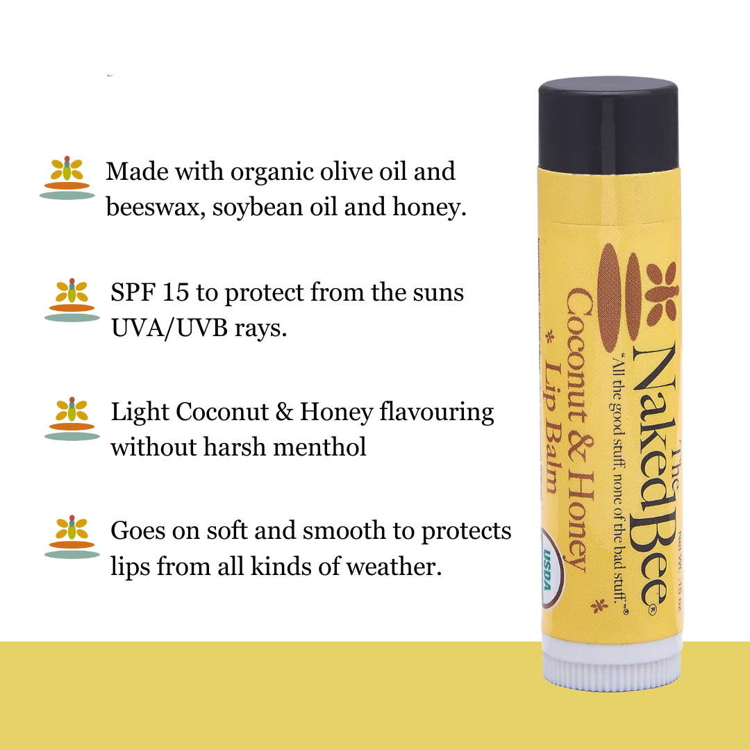 The Naked Bee - Organic Lip Balm - Coconut & Honey