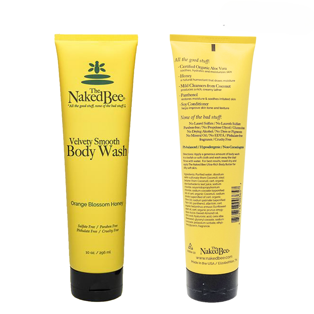 The Naked Bee - Velvety Smooth Body Wash 10oz - Orange Blossom Honey