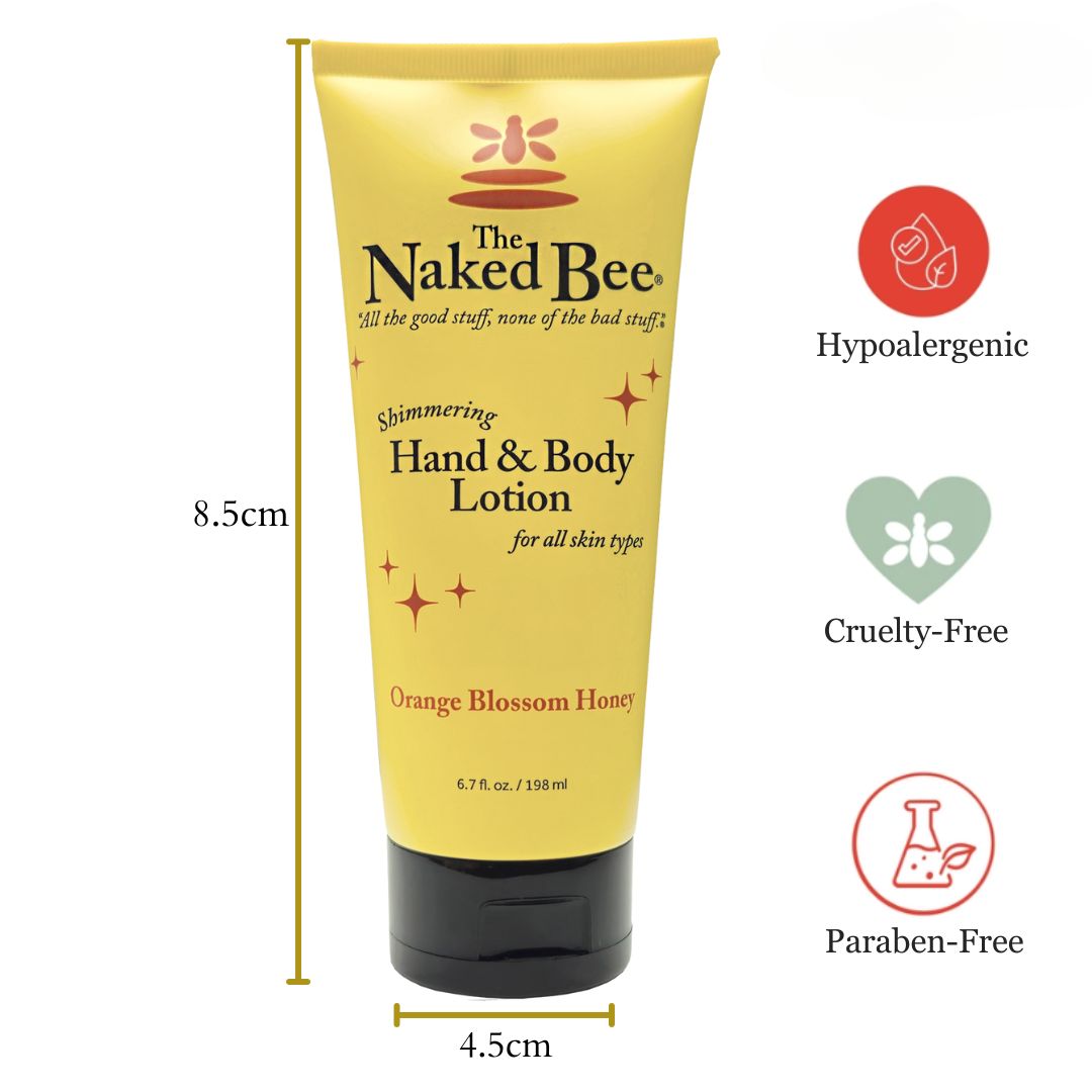 The Naked Bee - Shimmering Hand & Body Lotion 6.7oz - Orange Blossom Honey