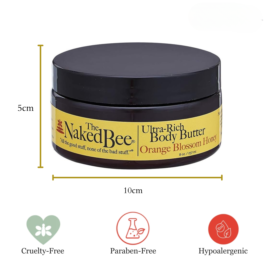 The Naked Bee - Ultra Rich Body Butter 8oz - Orange Blossom Honey