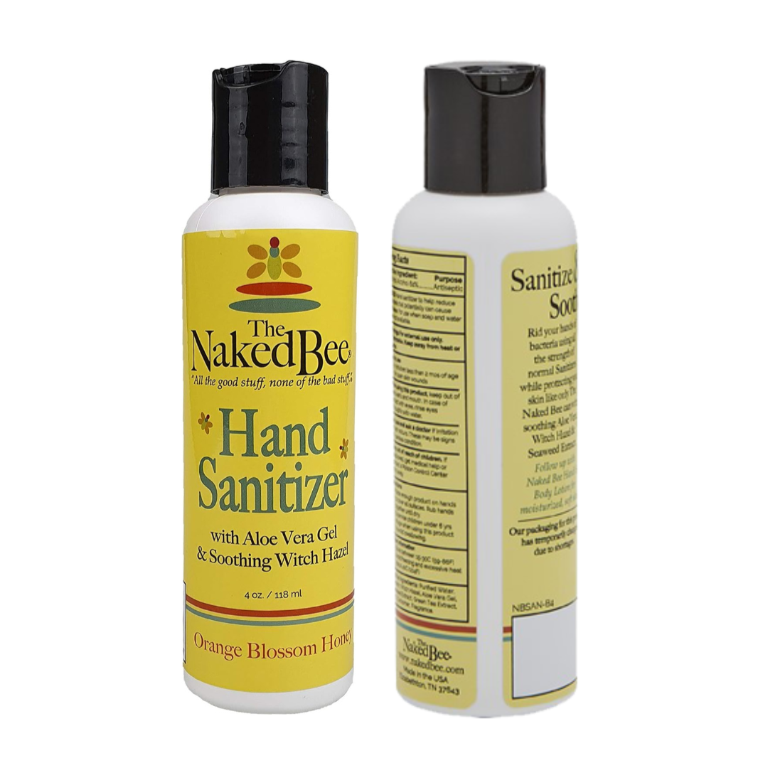 Naked Bee Hand Sanitiser 4oz - Orange Blossom Honey