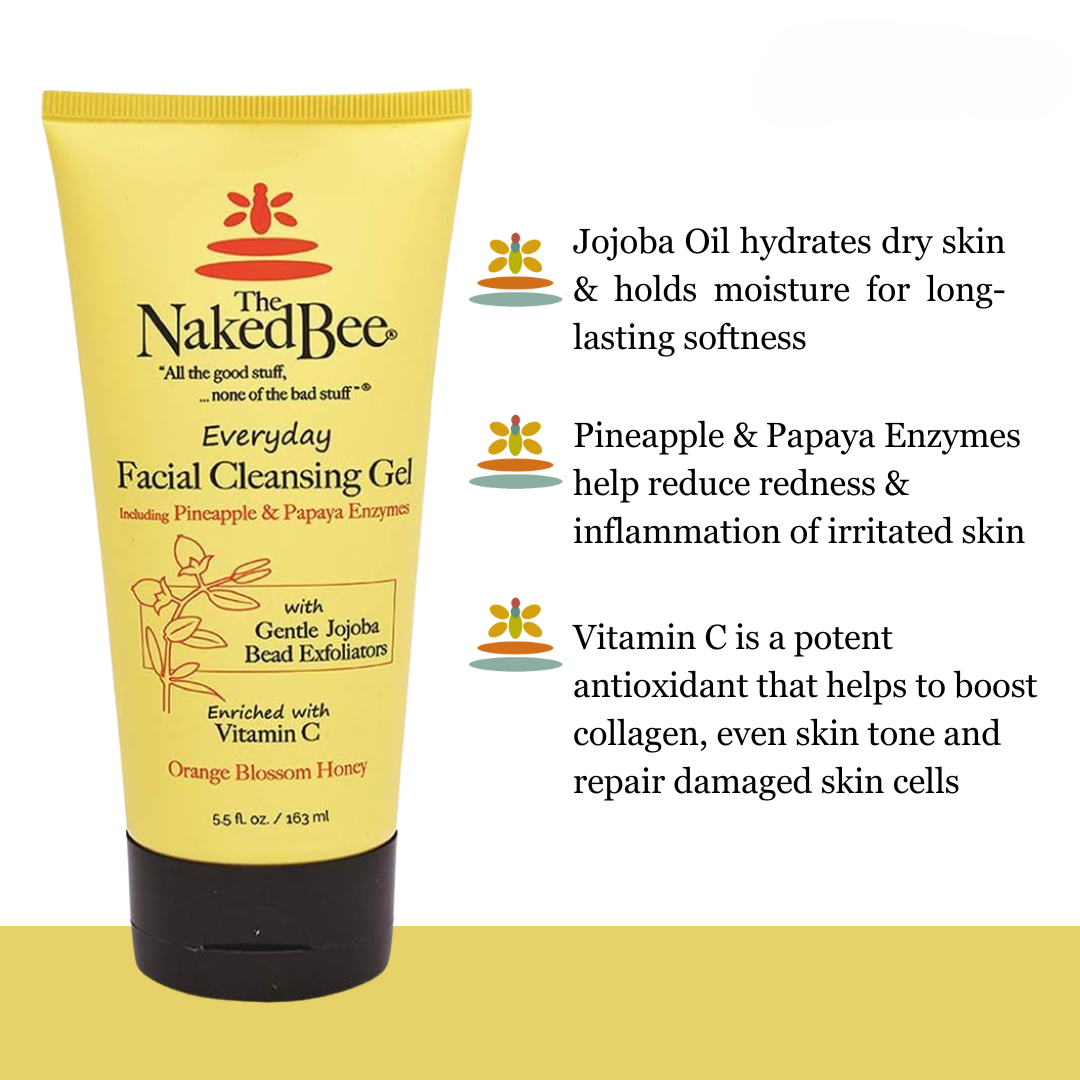 The Naked Bee - Everyday Facial Cleansing Gel 5.5oz - Orange Blossom Honey