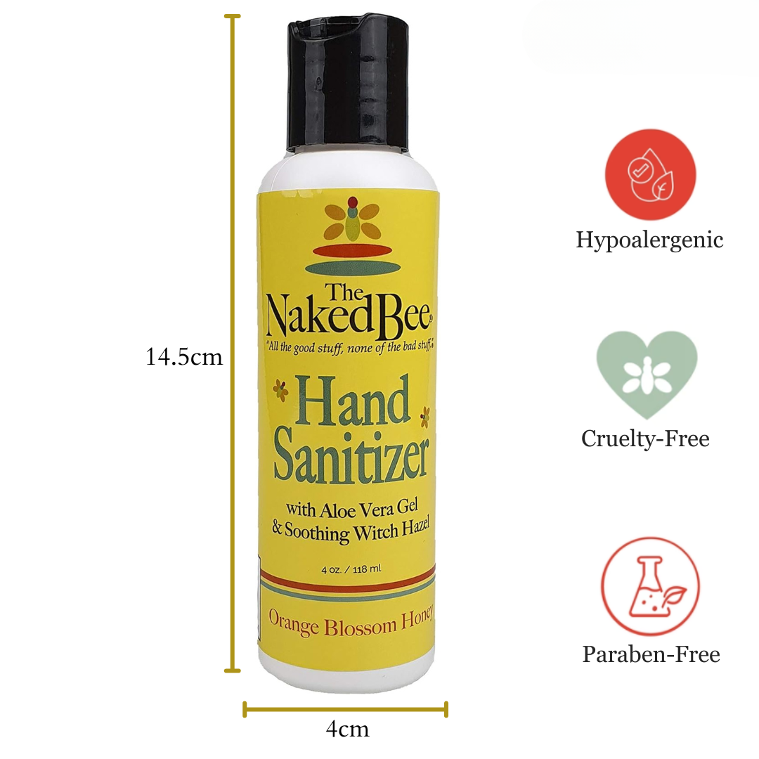 Naked Bee Hand Sanitiser 4oz - Orange Blossom Honey