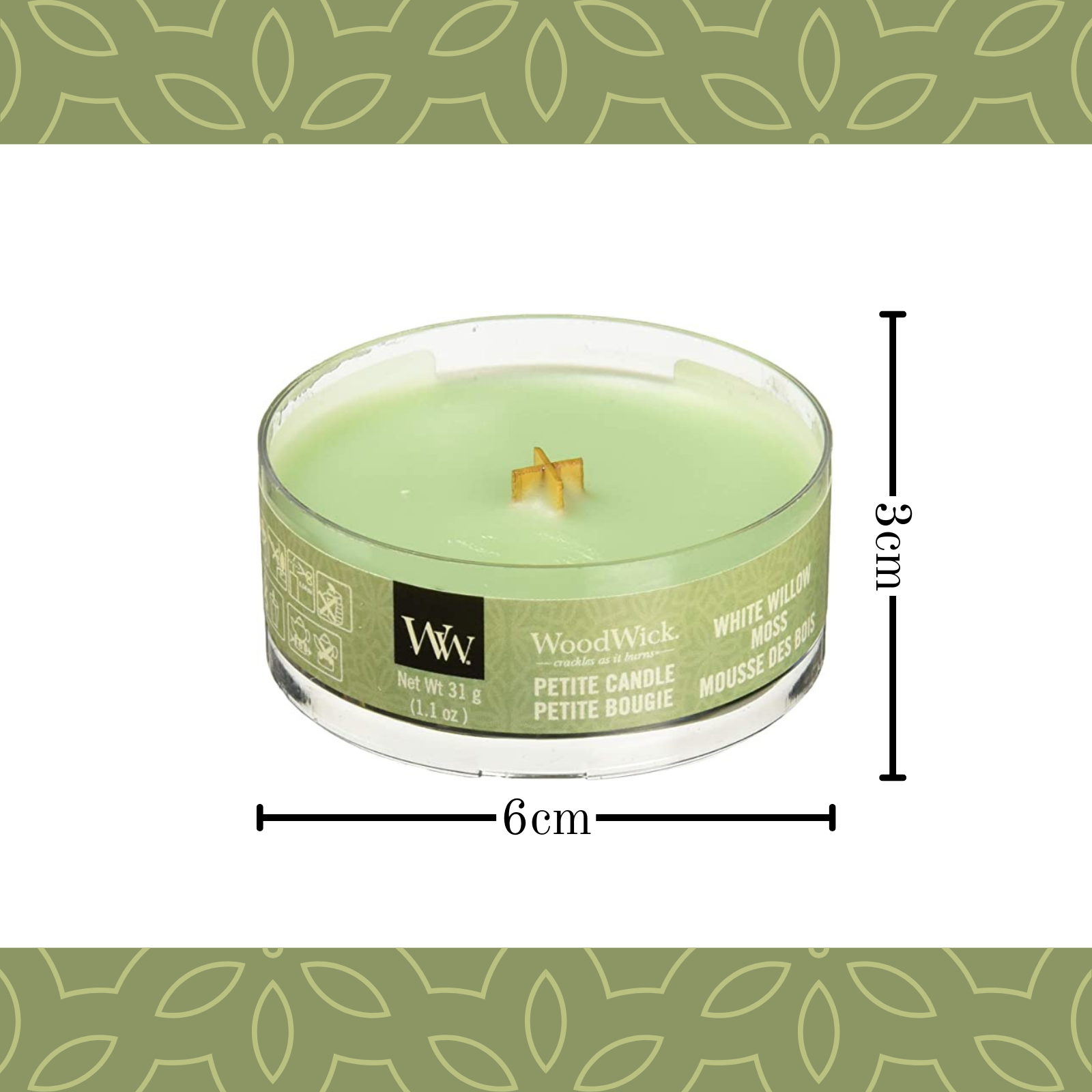 WoodWick Petite Candle - White Willow Moss