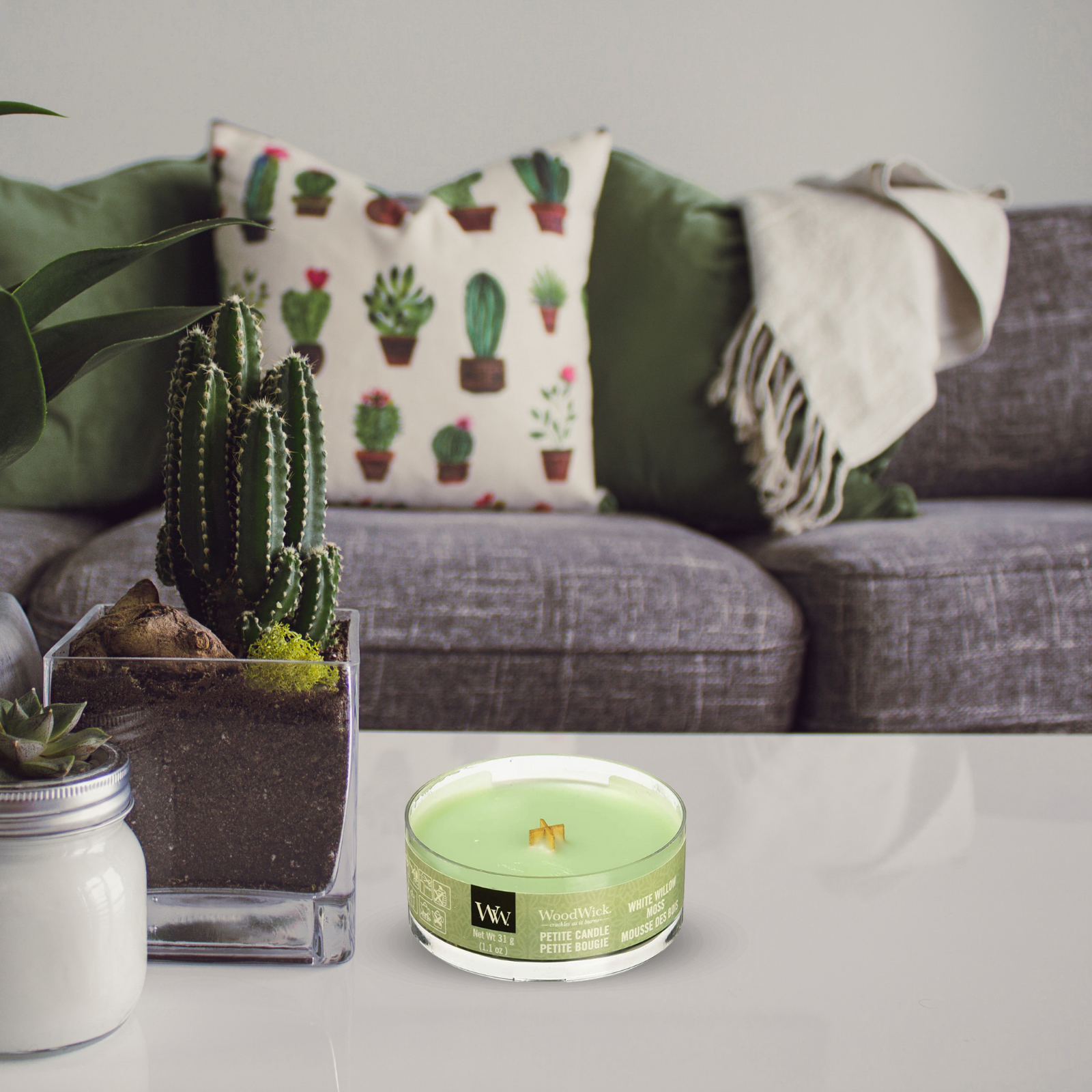 WoodWick Petite Candle - White Willow Moss