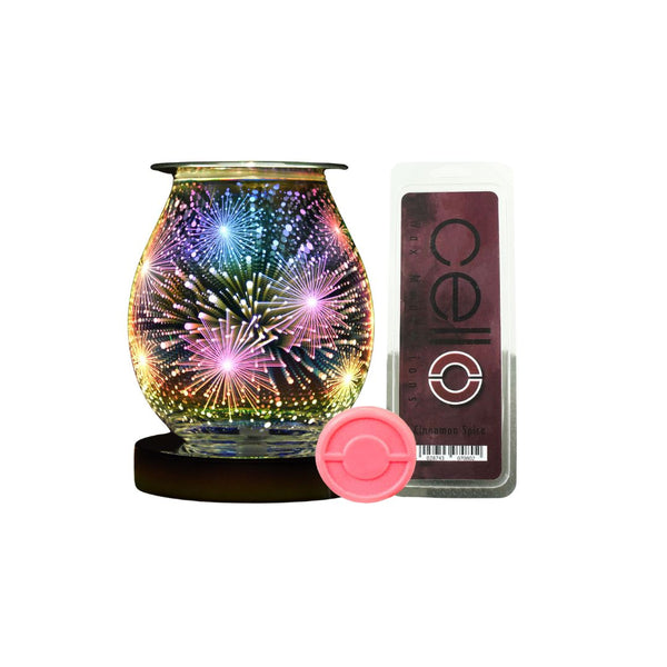 Cello - Firework Touch Electric Melt Burner with Cinnamon Spice Wax Medallion