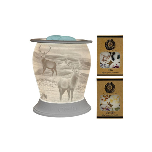 Cello - Highland Stag Porcelain Electric Melt Burner With Naked Melts (Mix & Muddle)