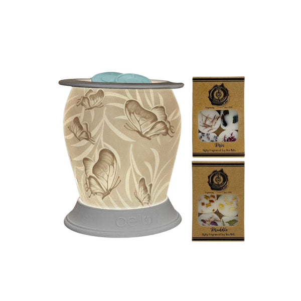 Cello - Butterfly Porcelain Electric Melt Burner With Naked Melts (Mix & Muddle)