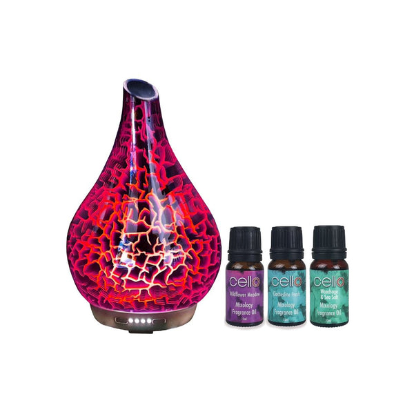 Cello - Lightning 3D Ultrasonic Diffuser Large with 3 x Mixology Oils