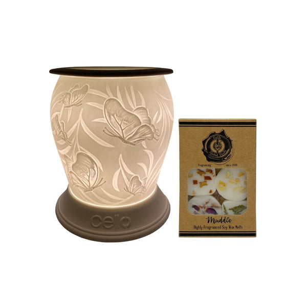 Cello - Butterfly Barrel Porcelain Electric Melt Burner with Naked Cello Melts (Muddle)