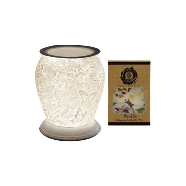 Cello - Spring Blossoms Barrel Porcelain Electric Melt Burner with Naked Cello Melts (Muddle)
