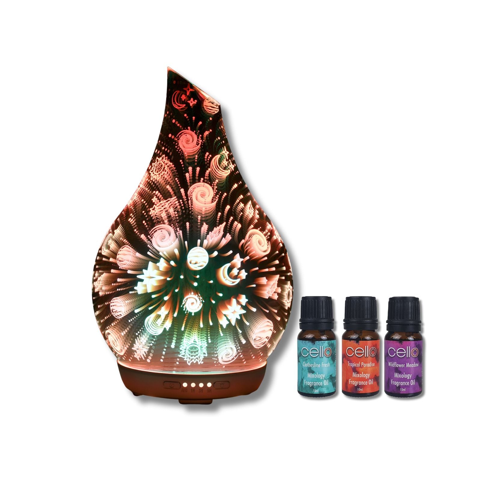 Cello - Cosmic 3D Ultrasonic Diffuser W/White Light 3 x Mixology Oils ...