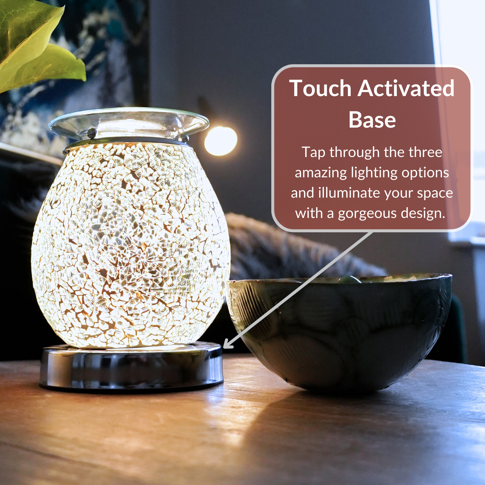 Cello Electric Wax Burner Touch Mosaic - Silver