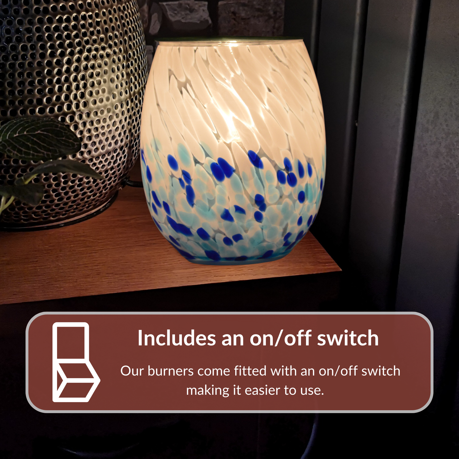 Cello Electric Wax Burner - Art Glass Crashing Waves