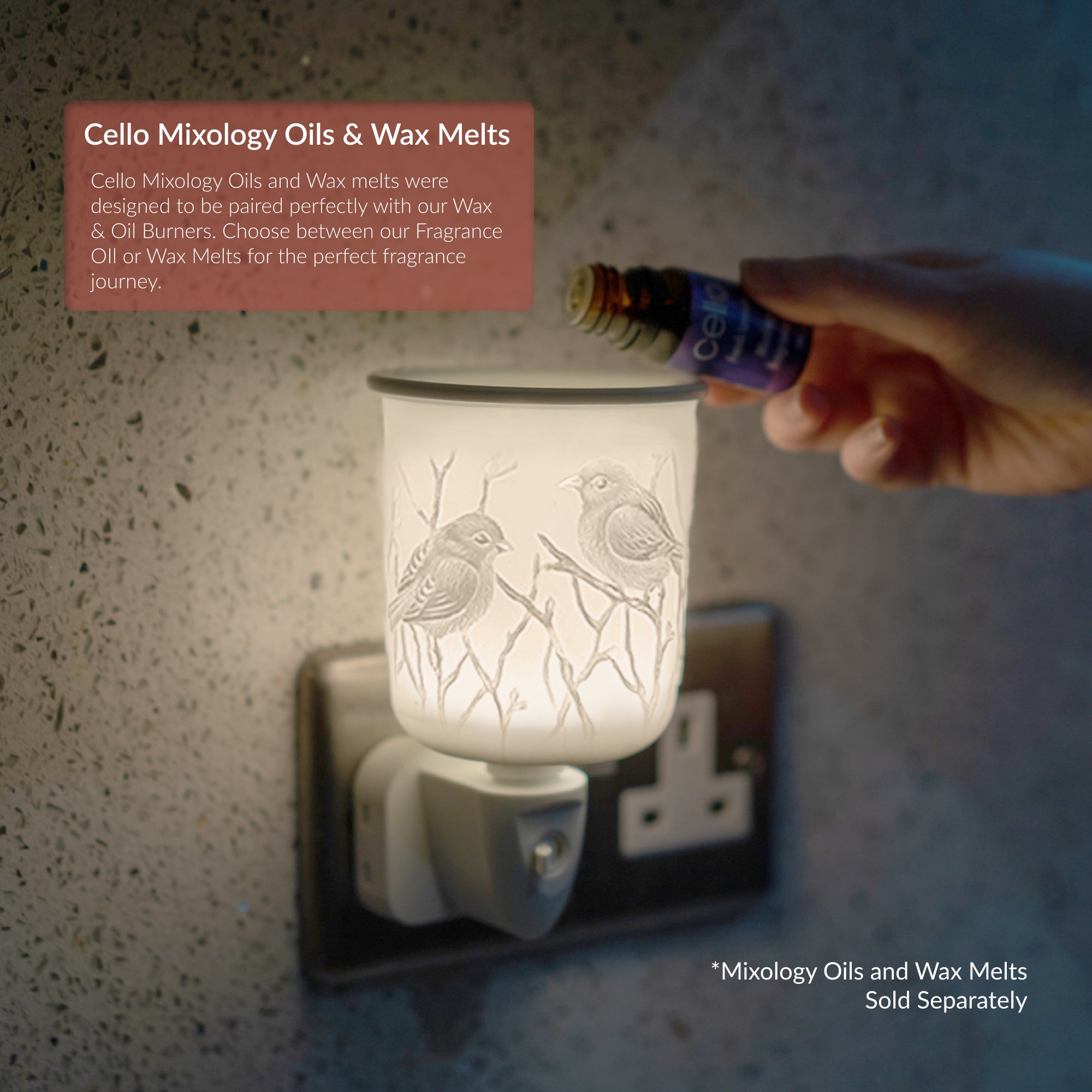 Cello - Porcelain Plug In Electric Wax Warmer - Bird