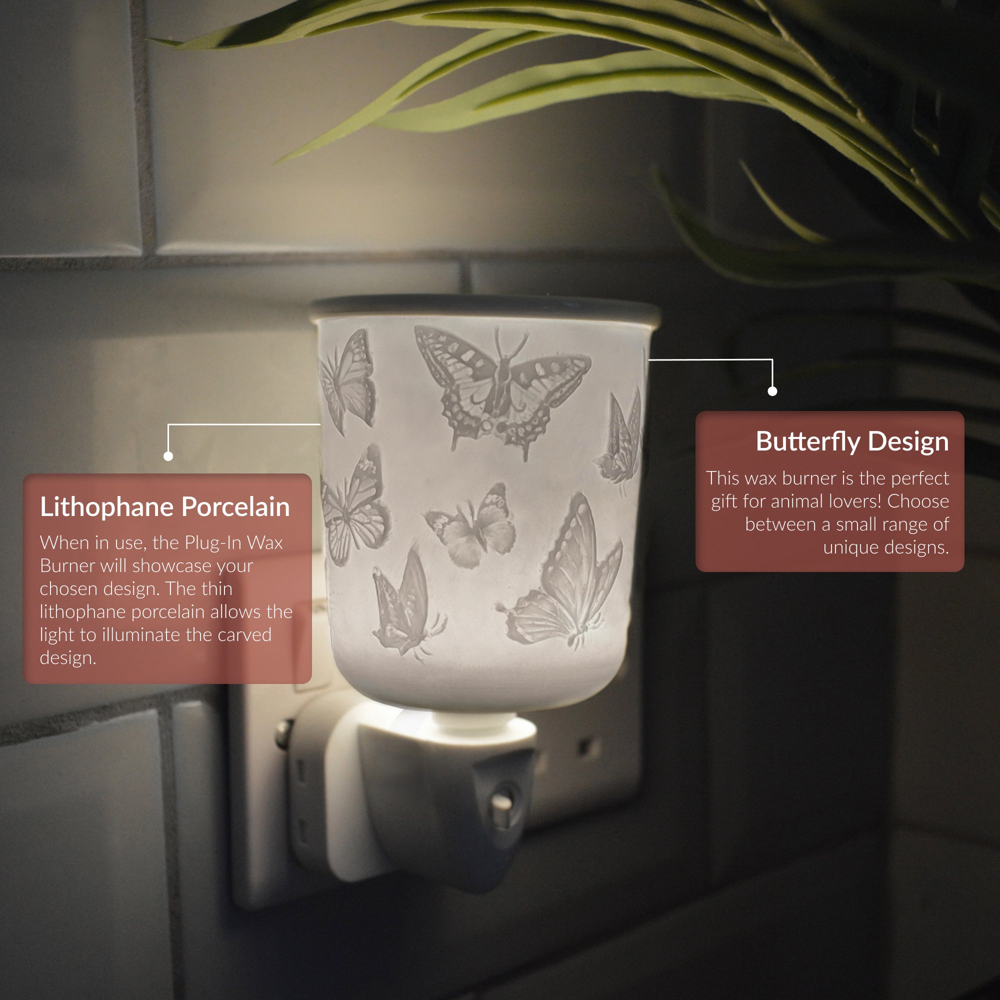 Cello - Porcelain Plug In Electric Warmer - Butterfly