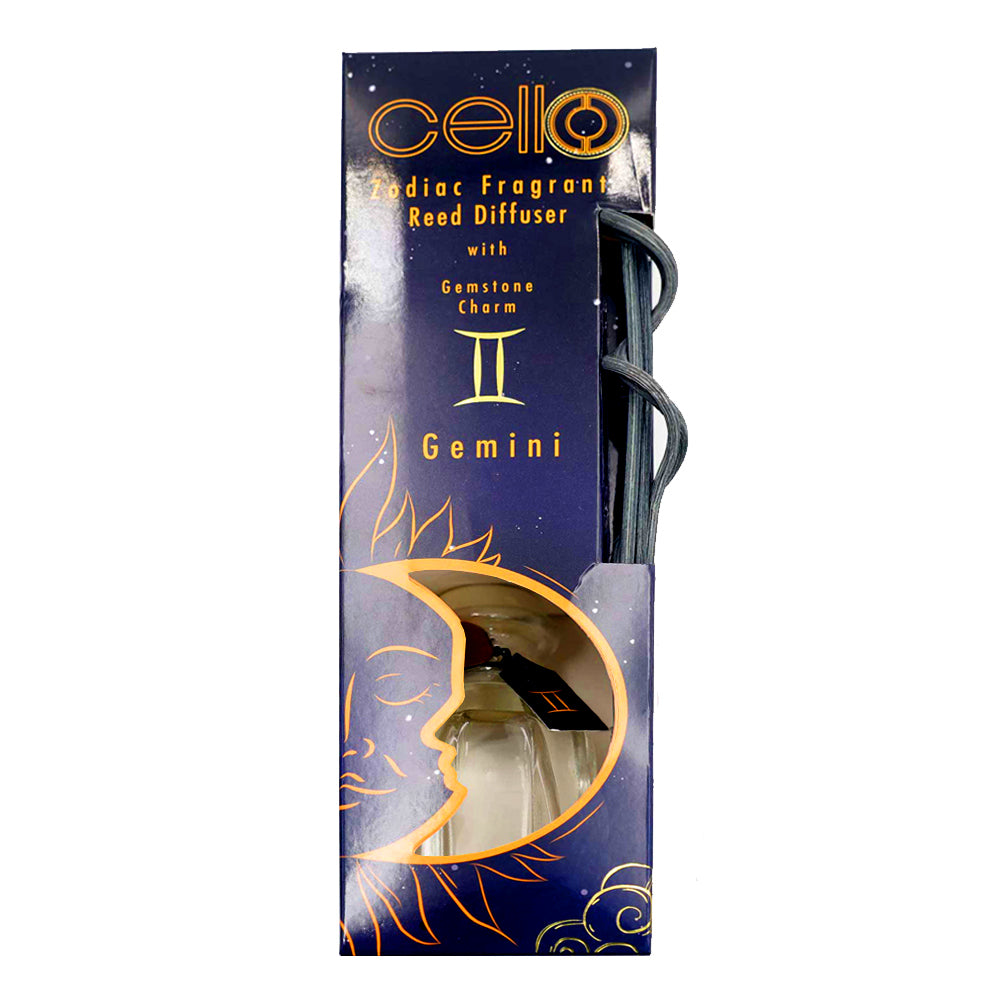 Cello - Zodiac Reed Diffuser 100ml - Gemini with Tigers Eye Gem - Enigmatic Lands