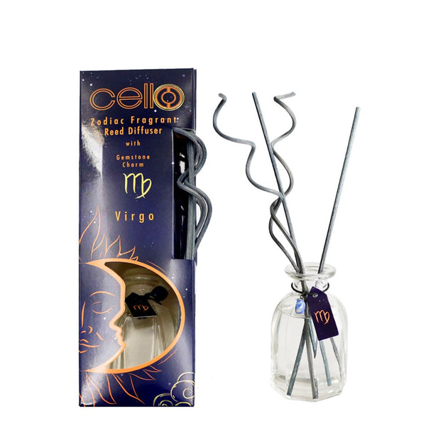 Cello - Zodiac Reed Diffuser 100ml - Virgo with Lazurite Gem - Enigmatic Lands