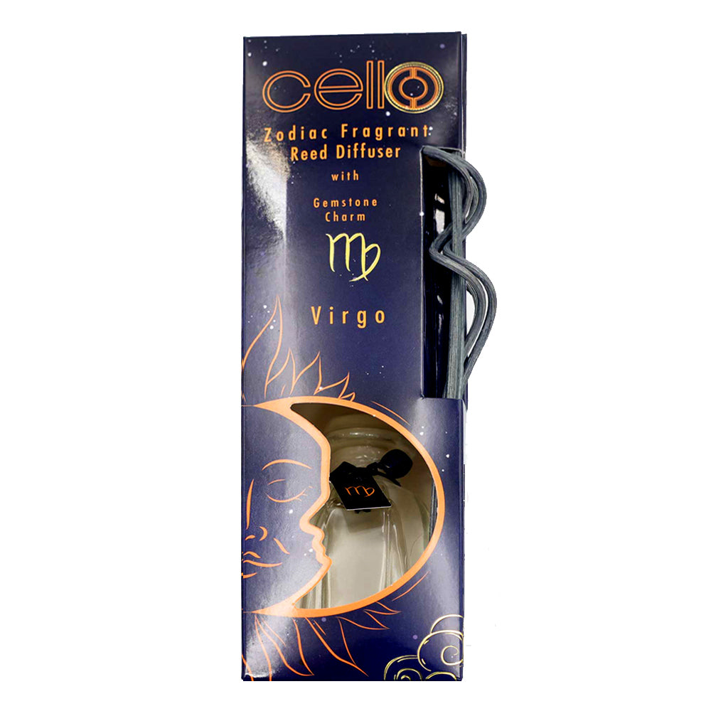 Cello - Zodiac Reed Diffuser 100ml - Virgo with Lazurite Gem - Enigmatic Lands