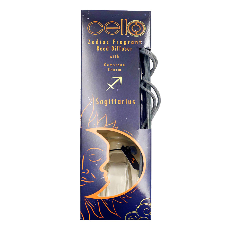 Cello - Zodiac Reed Diffuser 100ml - Sagittarius with Blue Sodalite Gem - Mystical Fruits