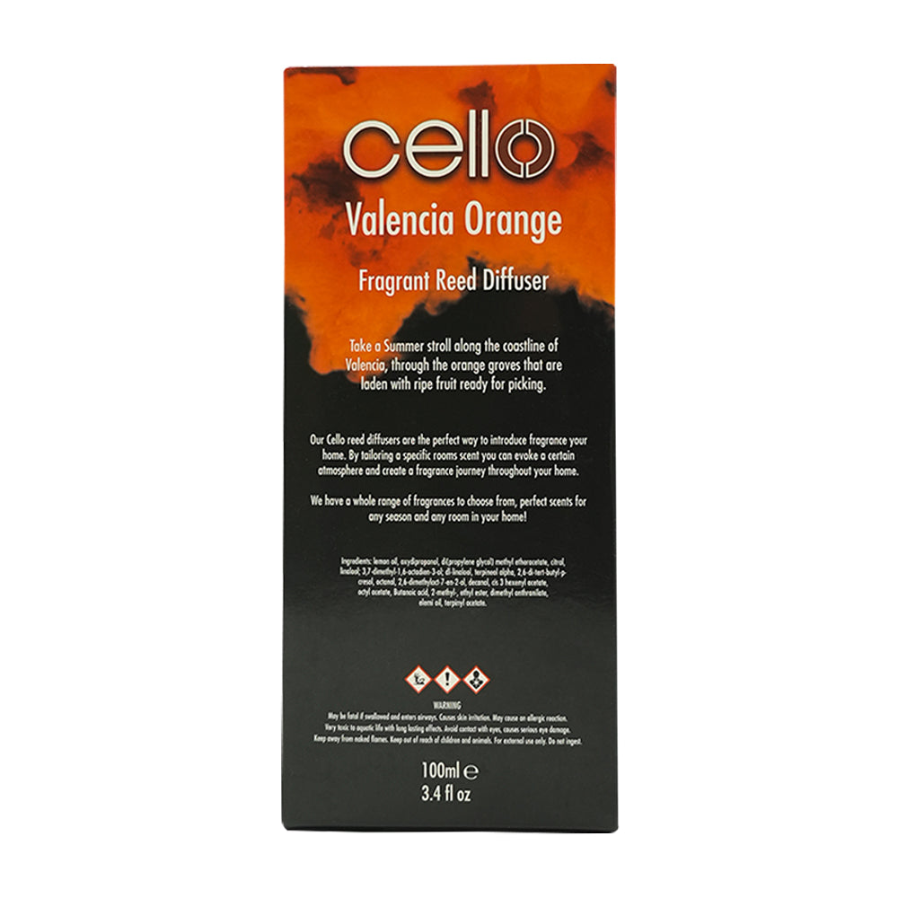 Cello - Fragrance Burst Reed Diffuser - Valencia Orange