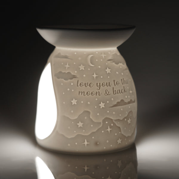 Cello - Porcelain Tealight Wax Melt Burner - Love You to The Moon & Back