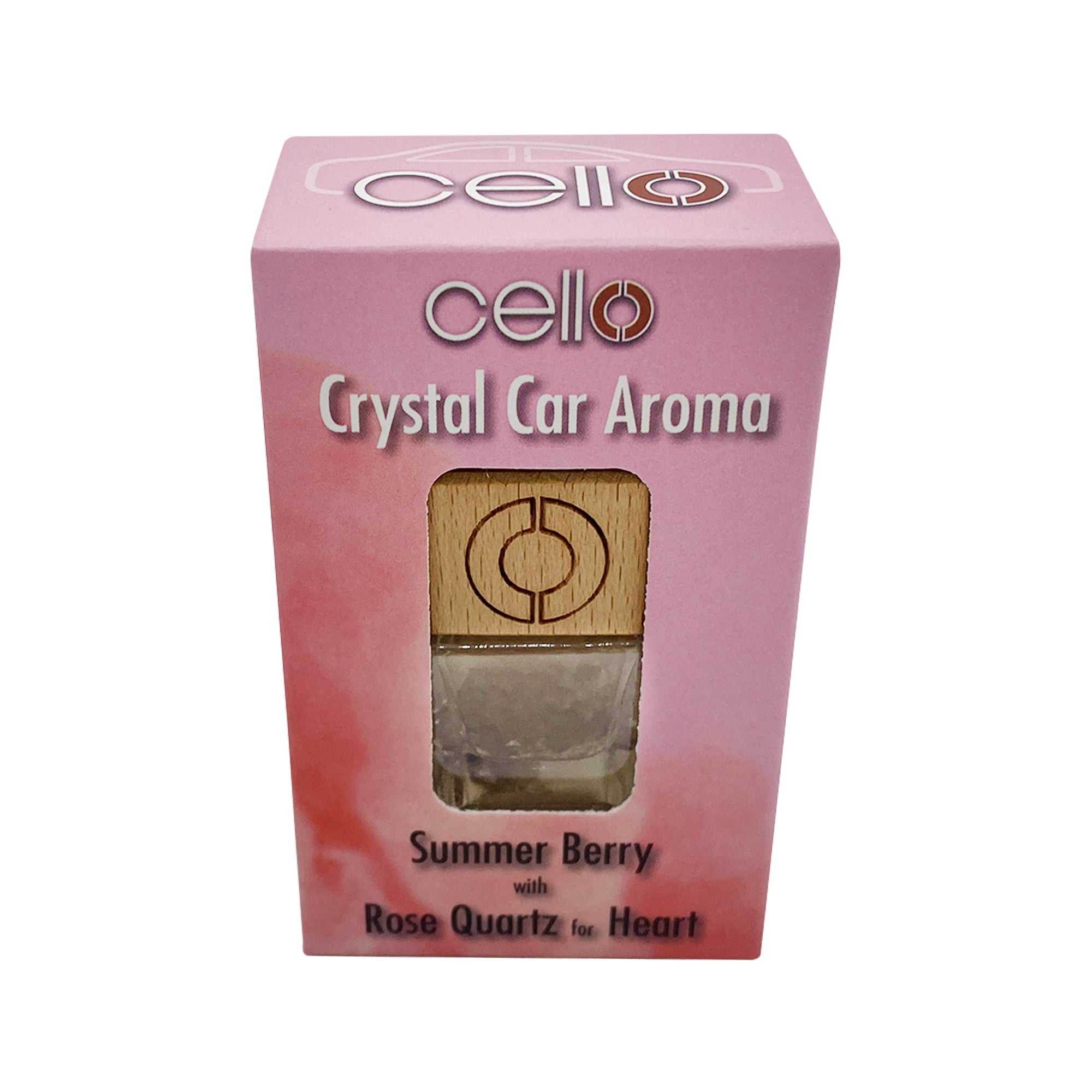 Cello - Crystal Car Aroma - Rose Quartz - Summer Berry