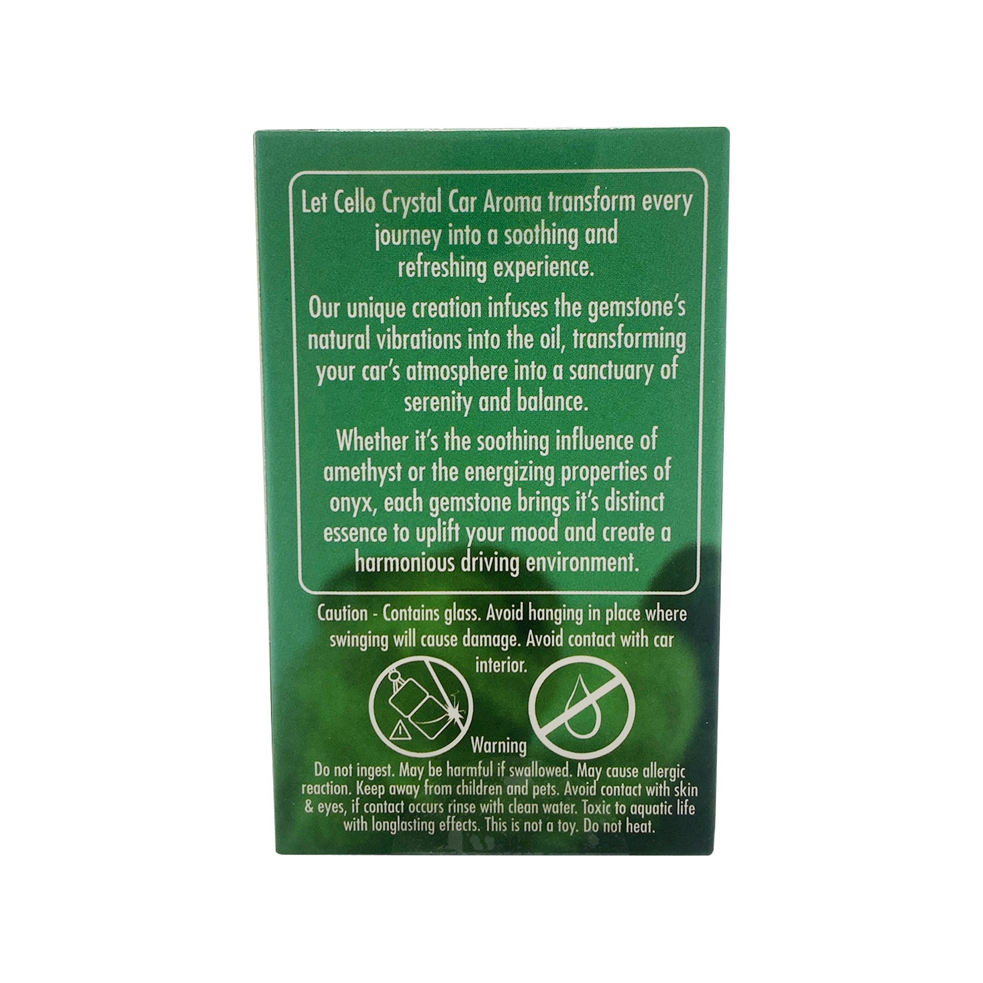 Cello - Crystal Car Aroma - Aventurine - Wood Sage & Sea Salt