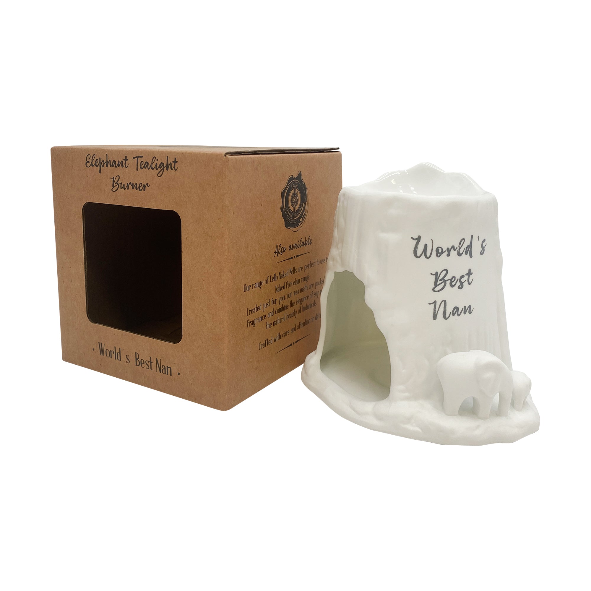 Cello - Elephant Tealight Burner - World's Best Nan