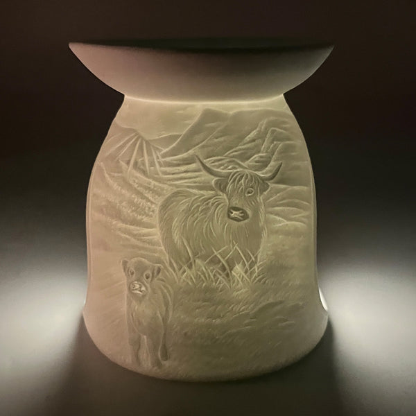 Cello - Porcelain Tealight Burner - Highland Cow